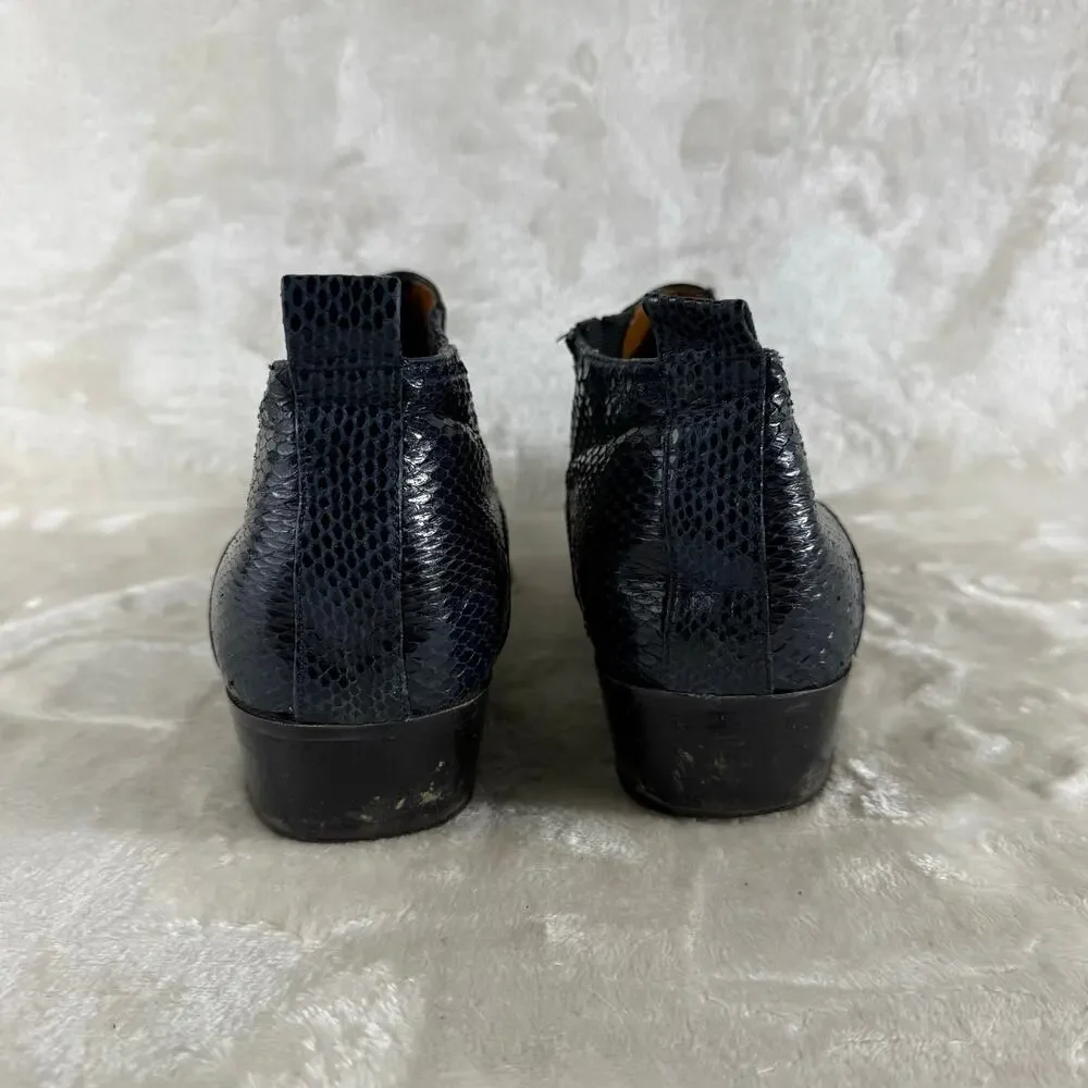Stacy Adams Genuine Snake Ankle Boots Men's Size 13M Dark Blue 23041-22